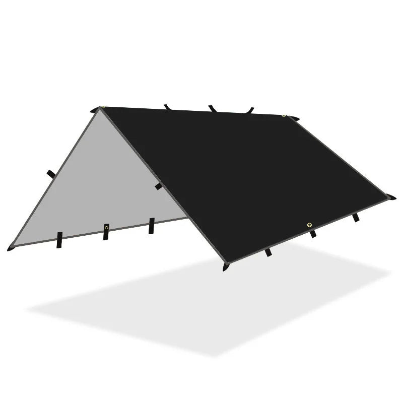 Waterproof Tactical Tent Tarp - 19 Hang Points, Lightweight Camping Sun Shelter