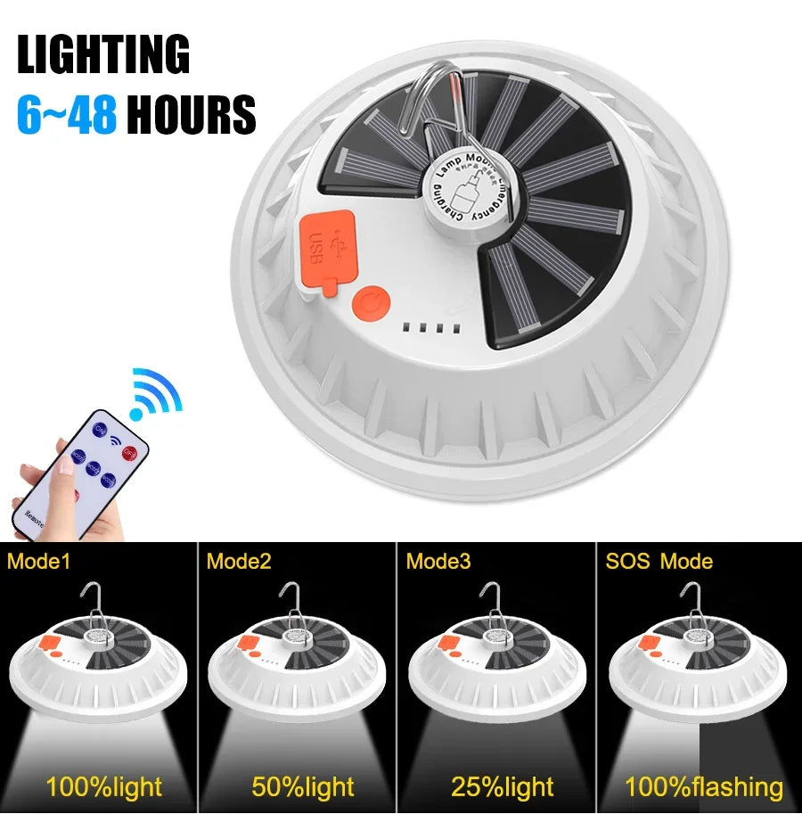 🔦 120LED Solar Camping Light 🌞 Ultra-Bright • Rechargeable • Adventure-Ready