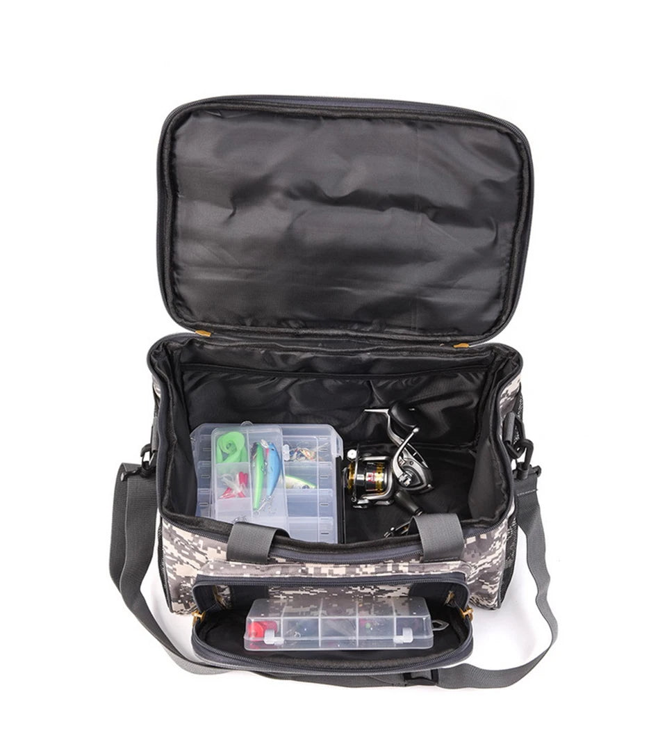 "Multi-Function Fishing Bag – Shoulder, Crossbody, or Waist Pack | Water-Resistant, Lightweight, and Spacious with Adjustable Strap | Large & Mini Sizes"