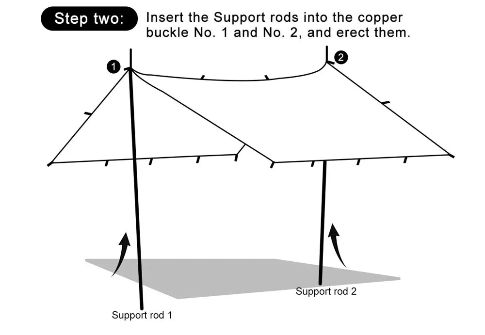 Waterproof Tactical Tent Tarp - 19 Hang Points, Lightweight Camping Sun Shelter