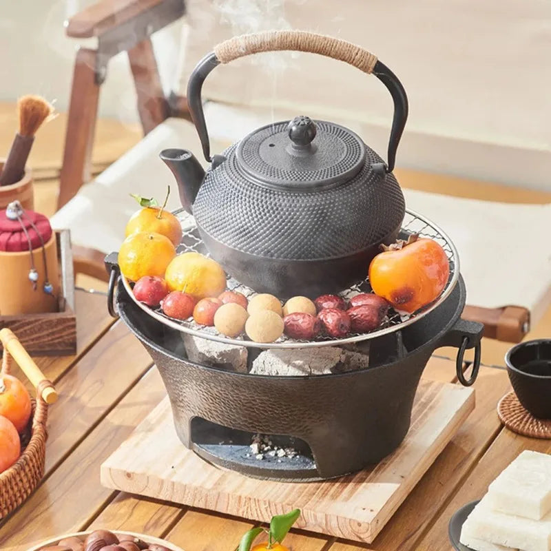 š² Cast Iron BBQ Stove ā Korean/Japanese Style š„ Charcoal, Alcohol & Fire Pit Ready for Home or Camp