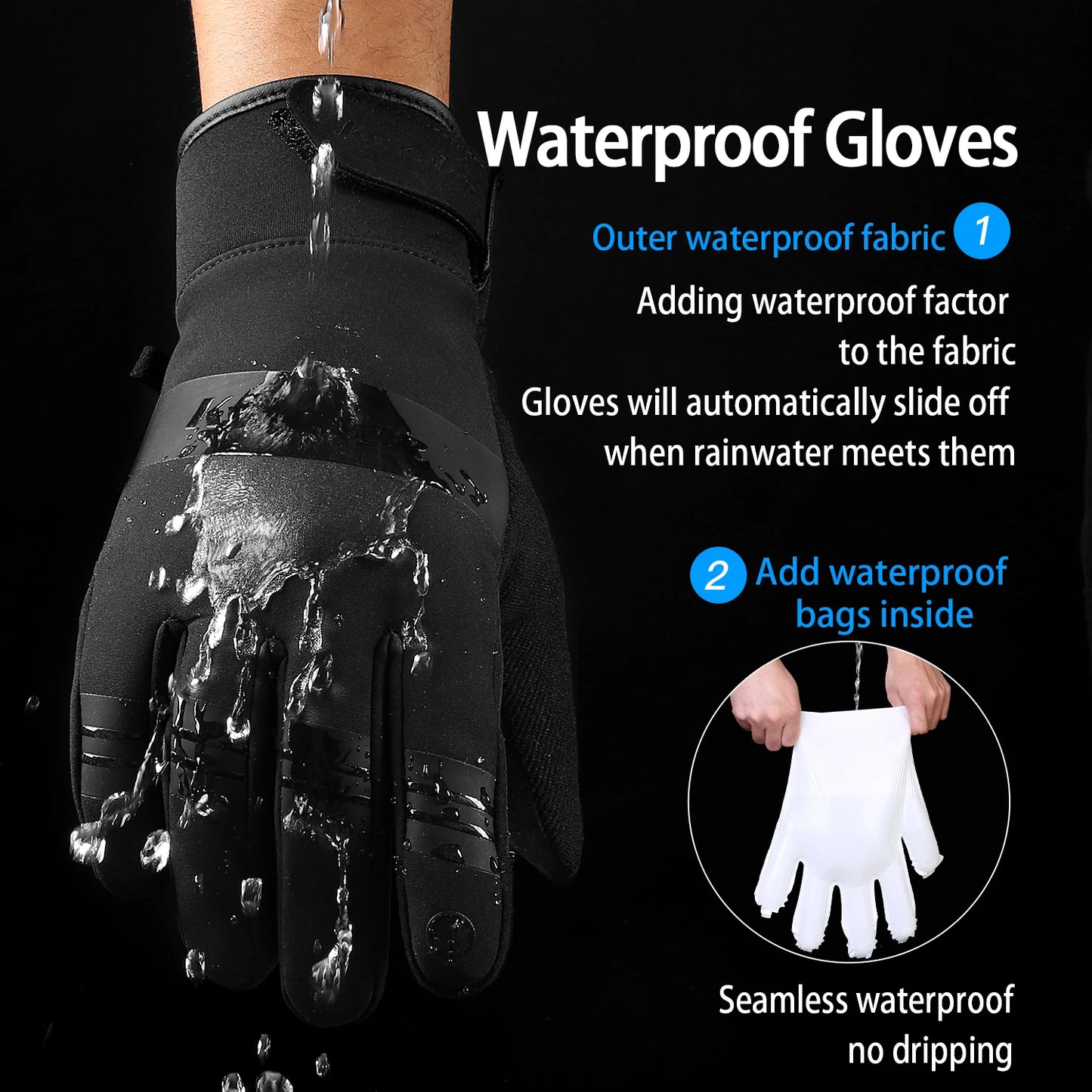 3M Winter Gloves - Waterproof, Warm, With Touchscreen capabilities for Cycling, Skiing, and The Outdoor enthusiast