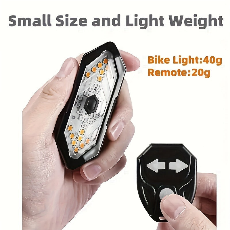 "USB Rechargeable Bike Tail Light with Turn Signals & Wireless Remote - Ultra-Bright LED, 5 Modes, Waterproof Safety Light for All Bicycles"