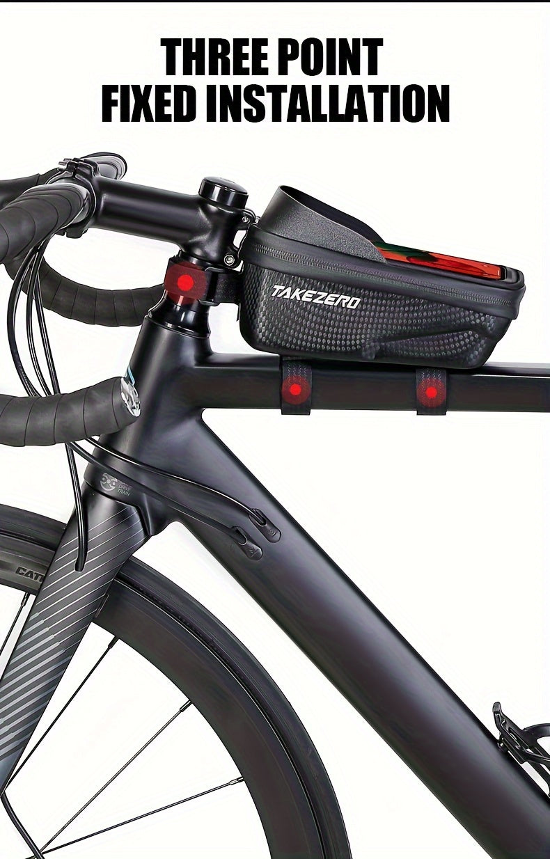 "EVA Hard Shell Mountain Bike Top Tube Bag with Phone Holder"