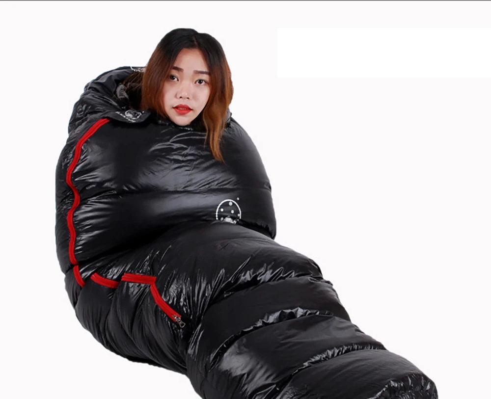 " Goose Down Mummy Sleeping Bag for Winter, with  4 Thickness Options, for Travel & Camping"