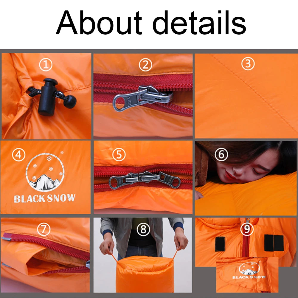 " Goose Down Mummy Sleeping Bag for Winter, with  4 Thickness Options, for Travel & Camping"