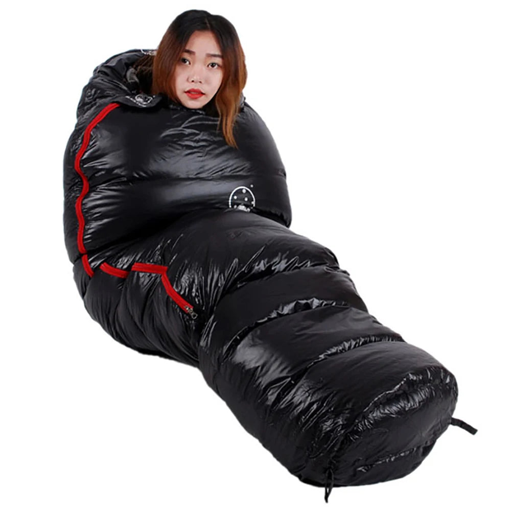 " Goose Down Mummy Sleeping Bag for Winter, with  4 Thickness Options, for Travel & Camping"