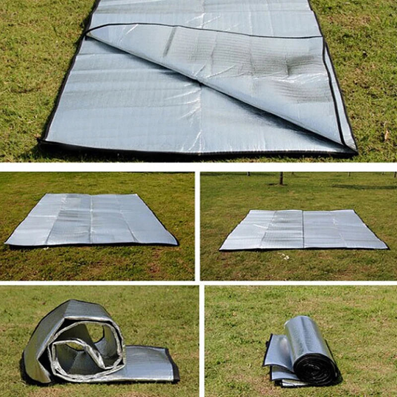 Thermal Camping Mat: Foam, Aluminum Insulation, Reflective Heat Pad