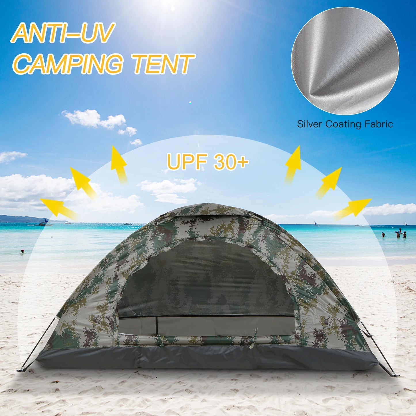 Tomshoo Ultralight 1-2 Person Camping Tent with UPF 30+ Coating