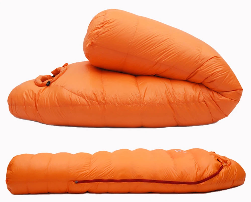 " Goose Down Mummy Sleeping Bag for Winter, with  4 Thickness Options, for Travel & Camping"