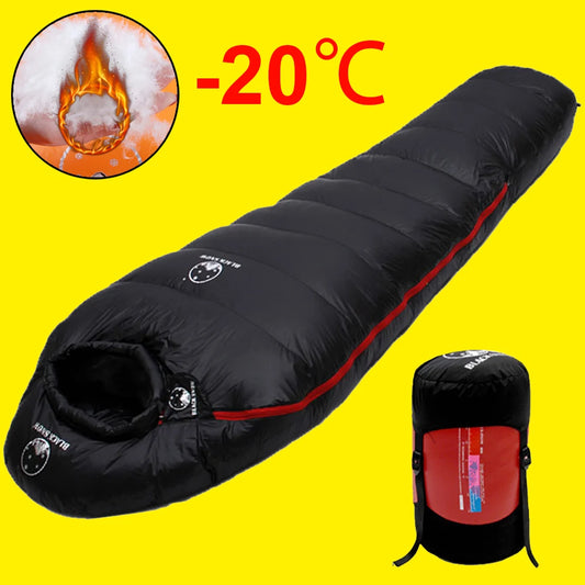 " Goose Down Mummy Sleeping Bag for Winter, with  4 Thickness Options, for Travel & Camping"