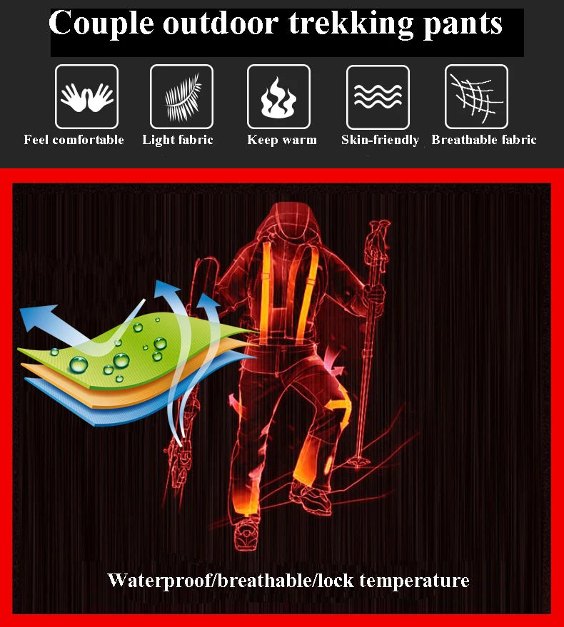 "NUONEKO Winter Warm Hiking Pants - Perfect Holiday Gift for Men & Women, Waterproof & Breathable for Outdoor Adventures"