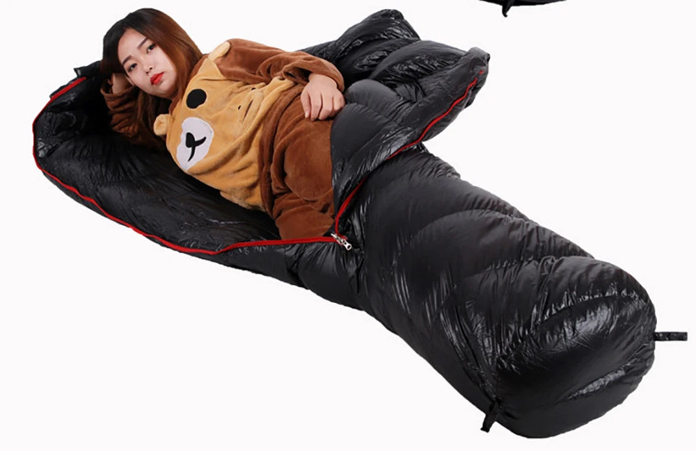 " Goose Down Mummy Sleeping Bag for Winter, with  4 Thickness Options, for Travel & Camping"