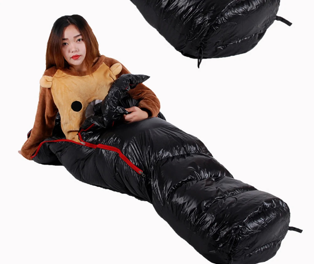 " Goose Down Mummy Sleeping Bag for Winter, with  4 Thickness Options, for Travel & Camping"