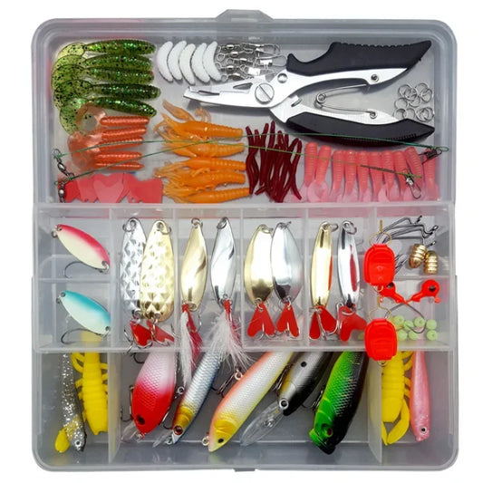 Soft and Hard Bait Set Gear Layer Minnow Metal Jig Spoon