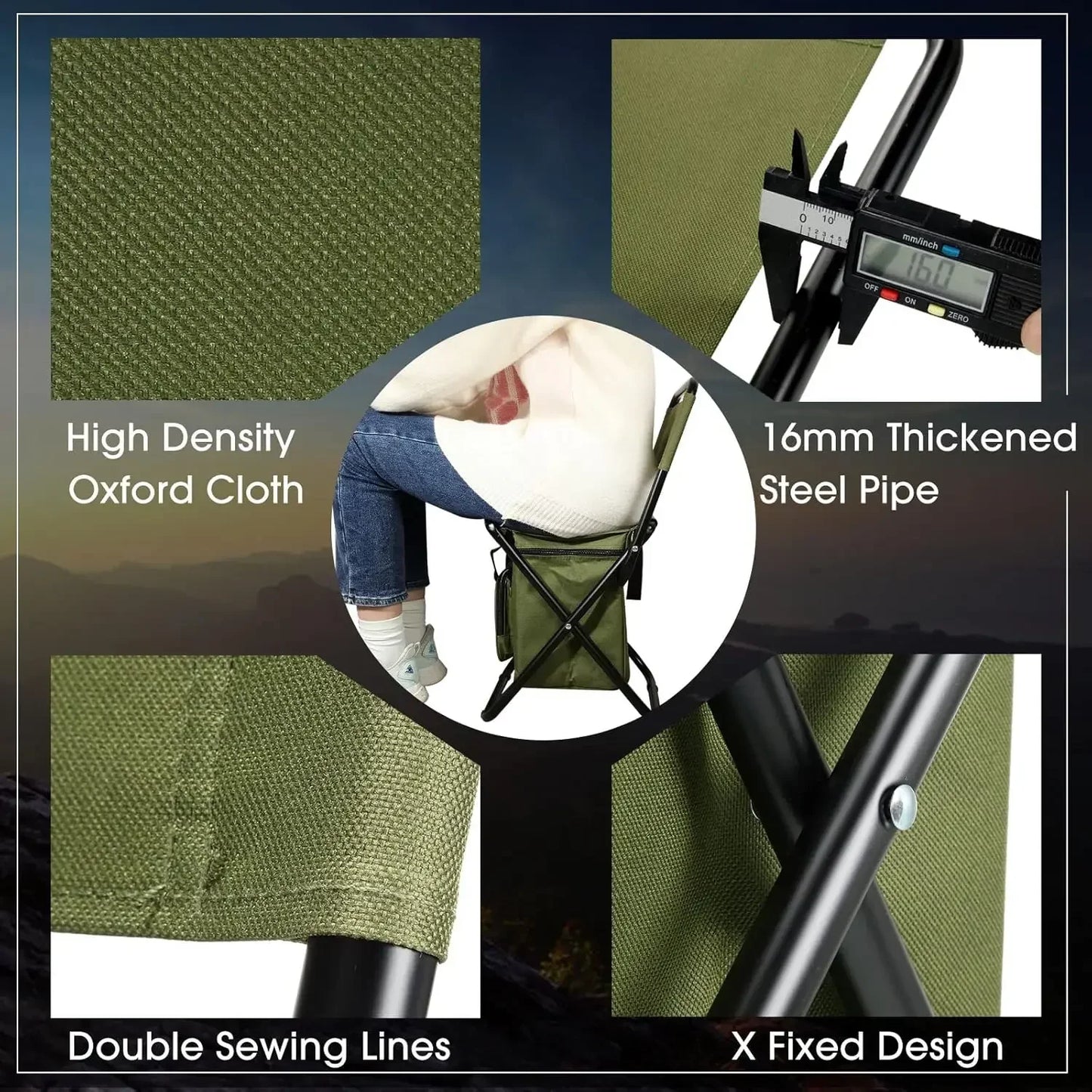 🎣 FISHING STOOL FOLDING CHAIR – COOLER SEAT & BACKREST 🪑