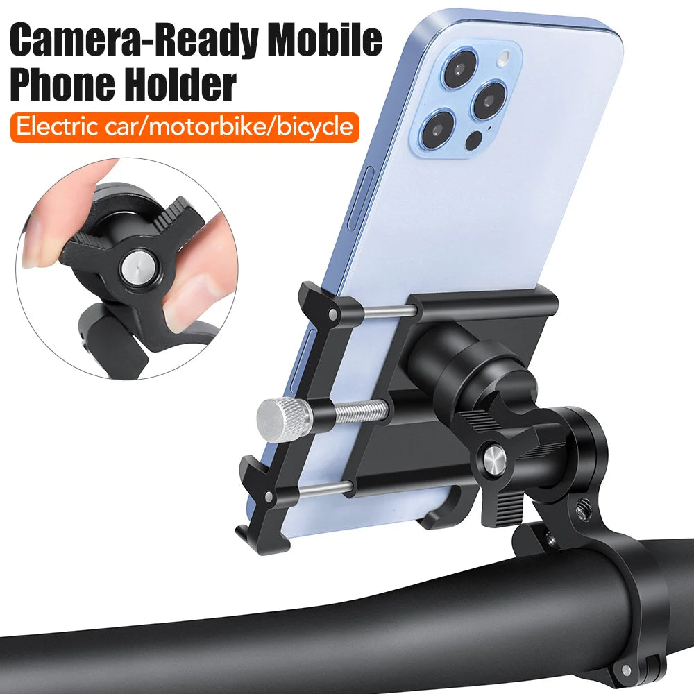 NEWBOLER 360° Rotatable Aluminum Bike Phone Mount – Adjustable, Non-Slip MTB Bicycle Holder