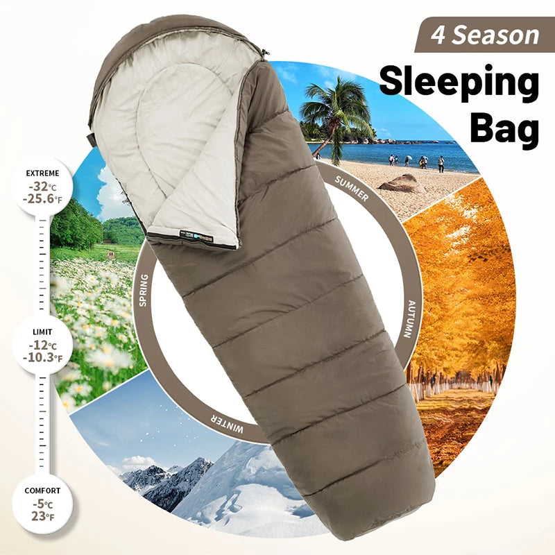 Naturehike MJ300/MJ600 Mummy Sleeping Bag - Lightweight, Winter-Ready, for Camping & Outdoors