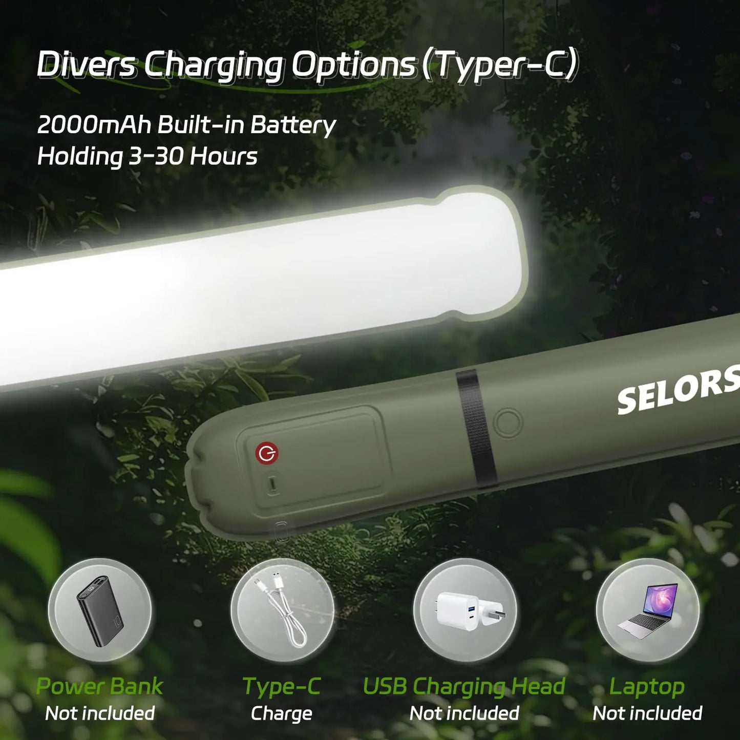 🔦 SELORSS RECHARGEABLE PORTABLE CAMPING SPOTLIGHT 💡