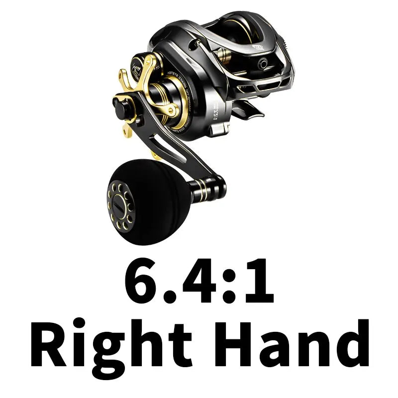 Soloking GKA300 Baitcasting Reel – 9.5KG Drag, 10 Bearings, 6.4:1 Gear Ratio, Drag Clicker, Single Power Handle