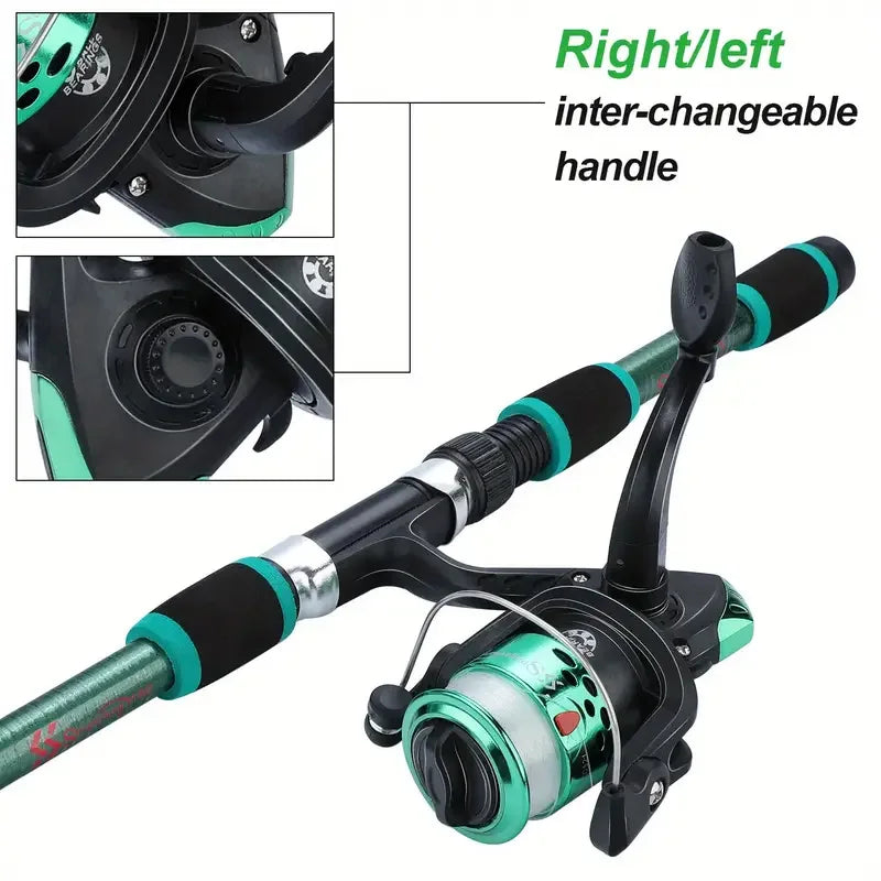 "Complete Beginner's Fishing Pole Set: Telescopic Rod & Full Kit"