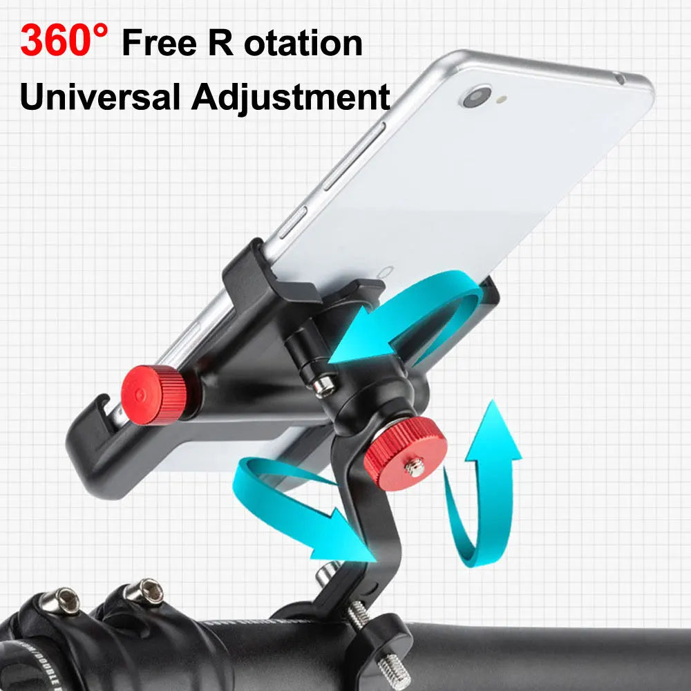 "NEWBOLER 360° Rotatable Aluminum MTB Phone Mount – Adjustable, Non-Slip Bike Holder for Cycling"