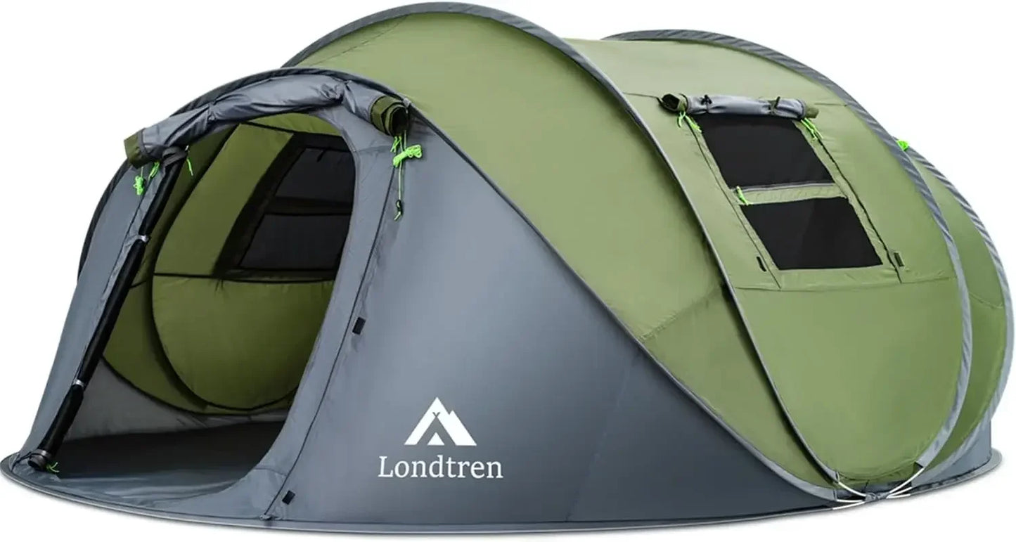 4 Person Easy Pop Up Tent Waterproof Automatic Setup 2 Doors-Instant Family Tents for Camping Hiking & Traveling