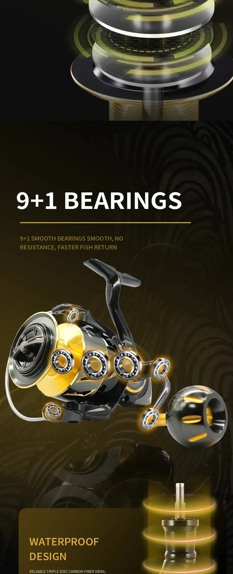 Rooblinos SW Long Shot High End Offshore Reel Full Metal 4000 8000 Series 9 + 1 BB 66LB Max Drag for Pro Saltwater Fishing