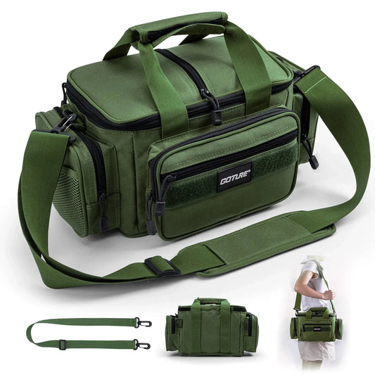 "Goture High-Capacity 600D Oxford Fishing Tackle Shoulder Bag