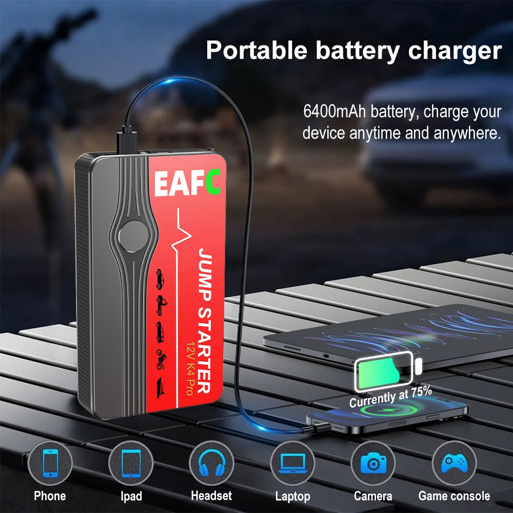 Car Jump Starter Battery Power Bank 600A Portable Emergency Starter Booster 12V Auto Starting Device for Petrol Vehicle Start