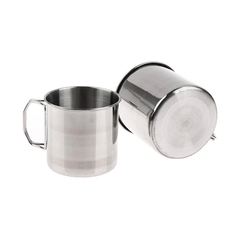 Stainless Steel Folding Handle Cup with Carabiner ,perfect for outdoor camping