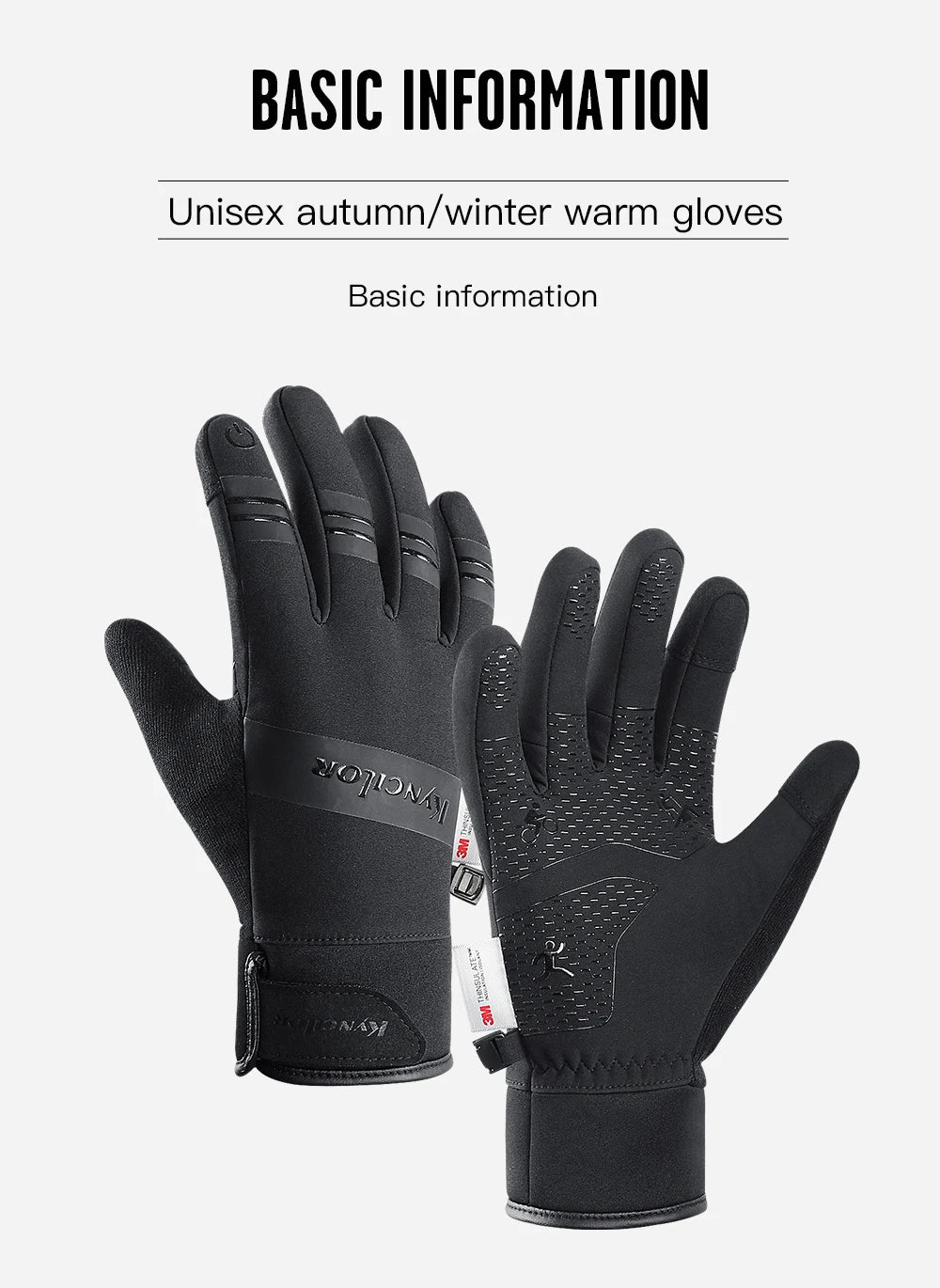 3M Winter Gloves - Waterproof, Warm,  With Touchscreen capabilities for Cycling, Skiing, and  The Outdoor enthusiast