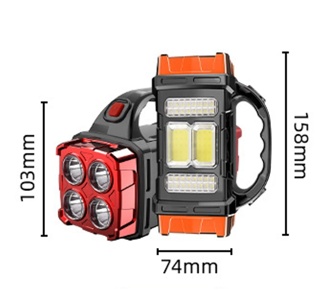 🔦 DUAL COLOR SOLAR LED LIGHT 🔋☀️ 16-LED Rechargeable Lantern w/ USB Power Bank – Dual Light Modes for Any Adventure!