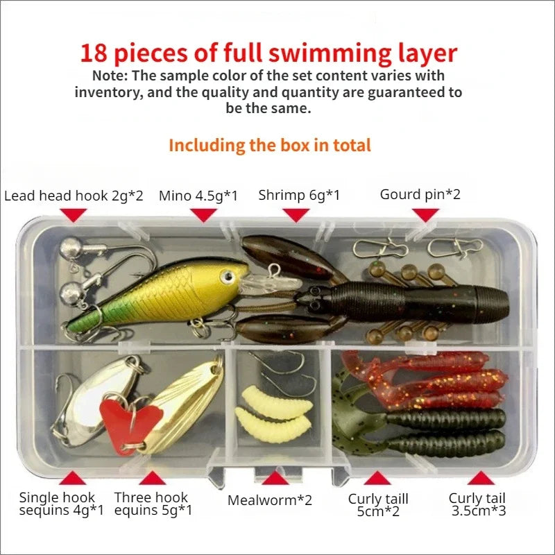 Fishing Lure Kit Soft and Hard Bait Set