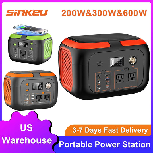 🔋 200W–600W Portable Power Station ☀️ Solar Generator • AC Outlets • Travel-Ready Power