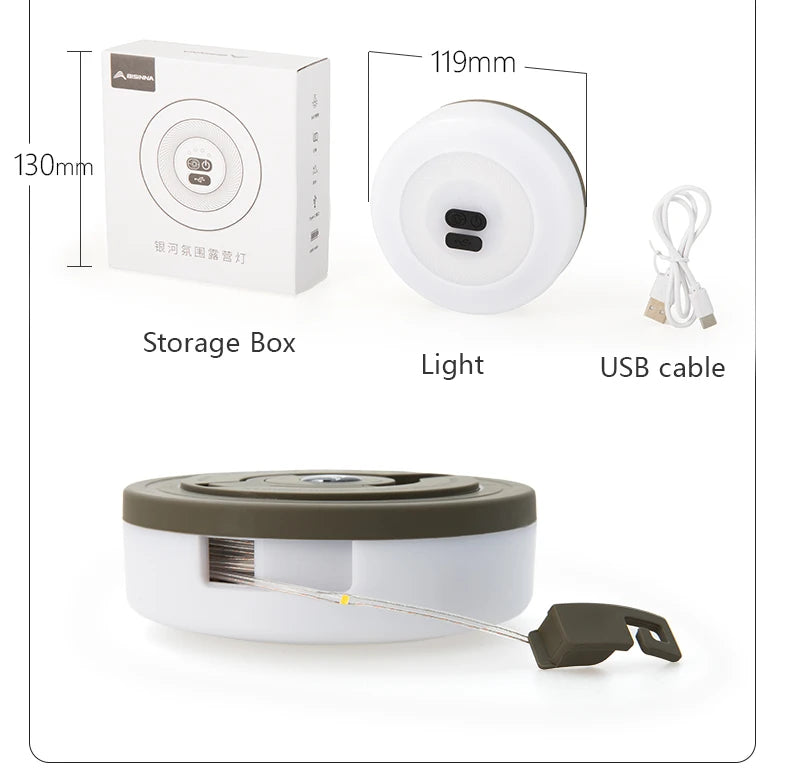 BISINNA Camping String Light USB Charging Lantern 1800mAh