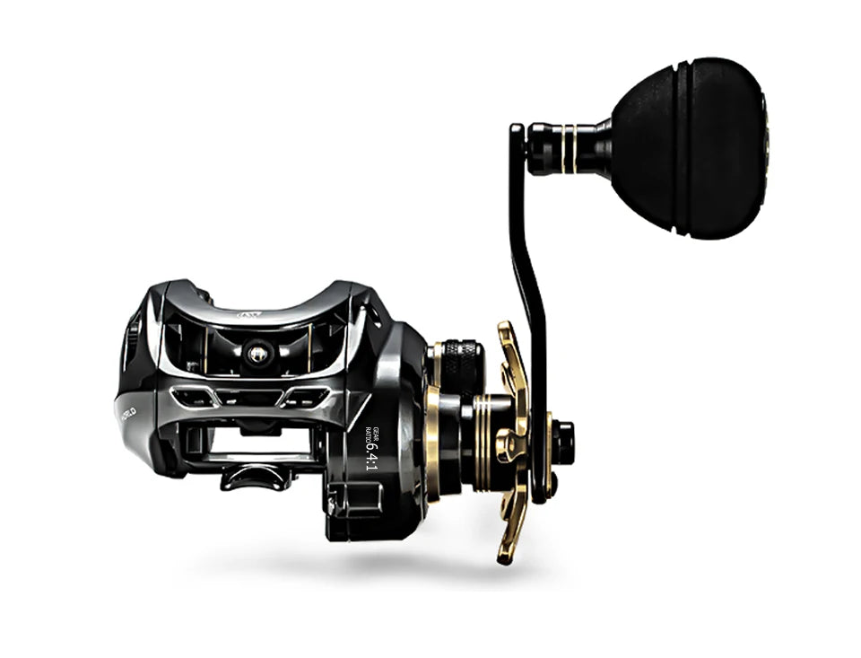Soloking GKA300 Baitcasting Reel – 9.5KG Drag, 10 Bearings, 6.4:1 Gear Ratio, Drag Clicker, Single Power Handle