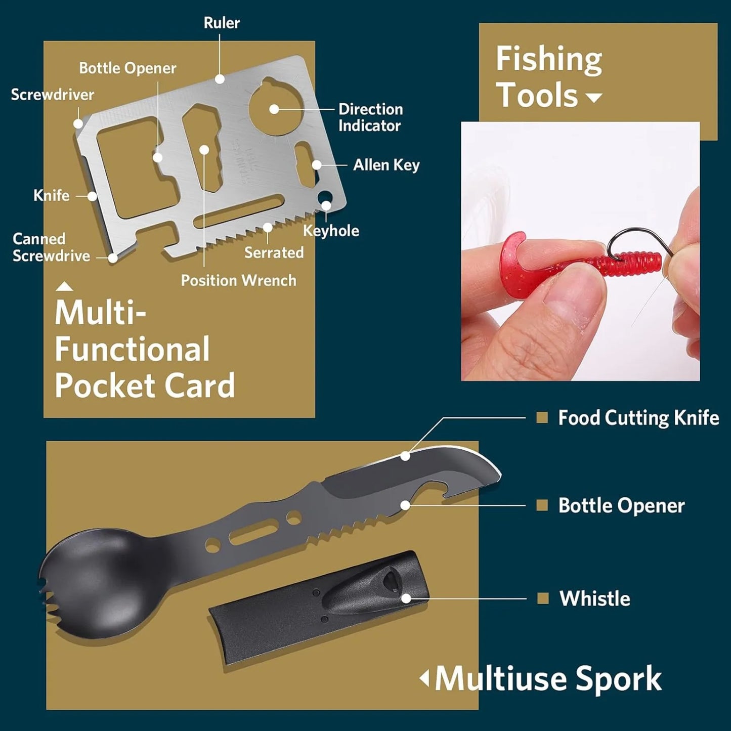 🧭 13-in-1 Survival Gear Kit 🛠️ Tactical Tools for Camping, Hiking & Emergency Use