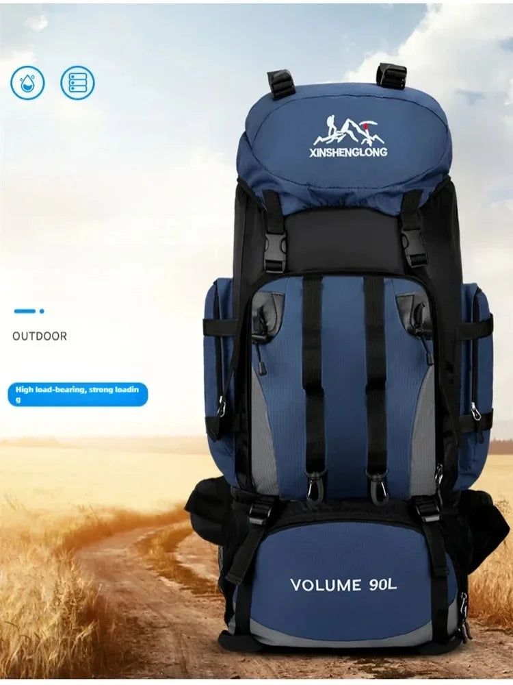 Large 90-liter travel bag, camping backpack, hiking backpack, military backpack, mountaineering backpack, outdoor backpack