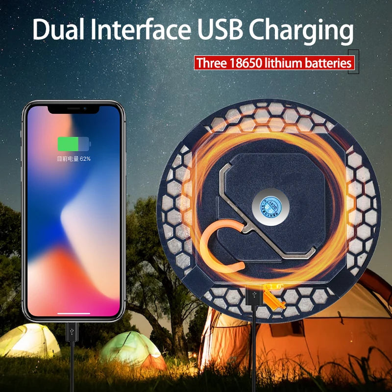 🏕️ All-in-One Camping & Emergency Light – USB Rechargeable!