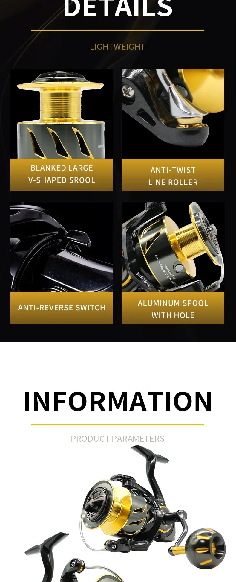 Rooblinos SW Long Shot High End Offshore Reel Full Metal 4000 8000 Series 9 + 1 BB 66LB Max Drag for Pro Saltwater Fishing