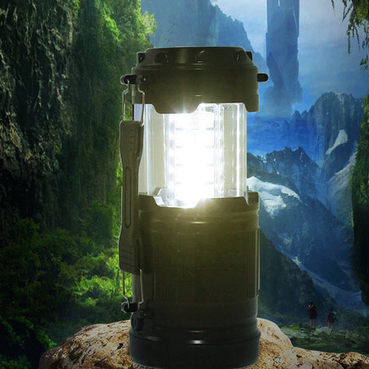 "Waterproof LED Camping Lantern – Telescopic Torch with Dry Battery Power for Emergencies and Outdoor Adventures"