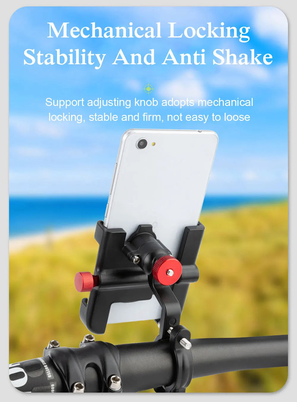 "NEWBOLER 360° Rotatable Aluminum MTB Phone Mount – Adjustable, Non-Slip Bike Holder for Cycling"