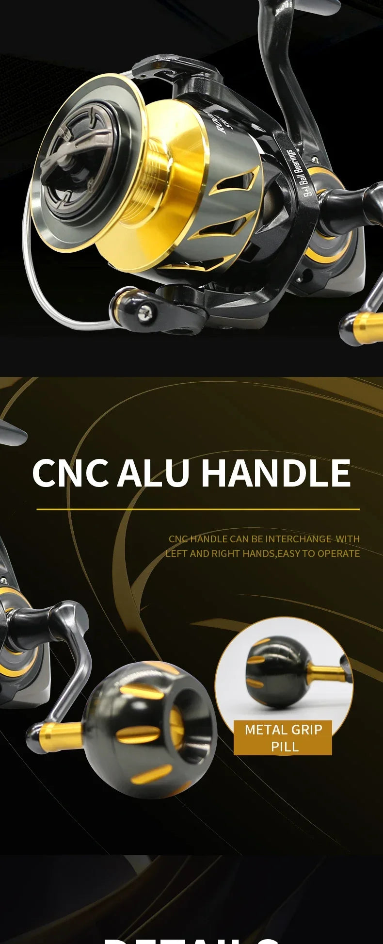 Rooblinos SW Long Shot High End Offshore Reel Full Metal 4000 8000 Series 9 + 1 BB 66LB Max Drag for Pro Saltwater Fishing