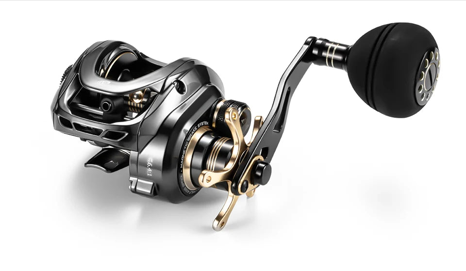 Soloking GKA300 Baitcasting Reel – 9.5KG Drag, 10 Bearings, 6.4:1 Gear Ratio, Drag Clicker, Single Power Handle