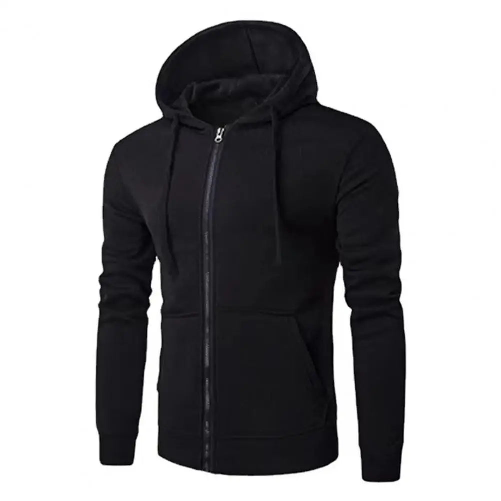 Autumn Men's Slim Fit Hoodie Jacket with Zipper Closure