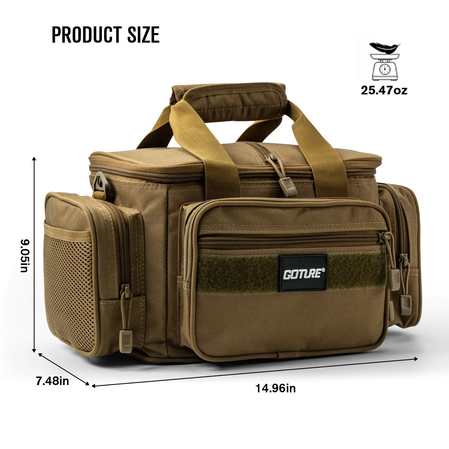 "Goture High-Capacity 600D Oxford Fishing Tackle Shoulder Bag