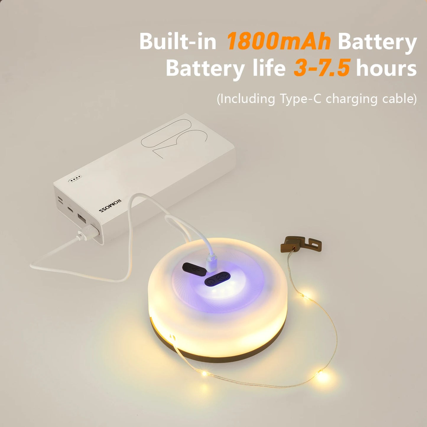 BISINNA Camping String Light USB Charging Lantern 1800mAh