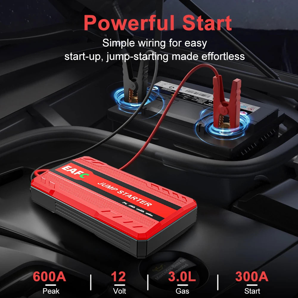 Car Jump Starter Battery Power Bank 600A Portable Emergency Starter Booster 12V Auto Starting Device for Petrol Vehicle Start
