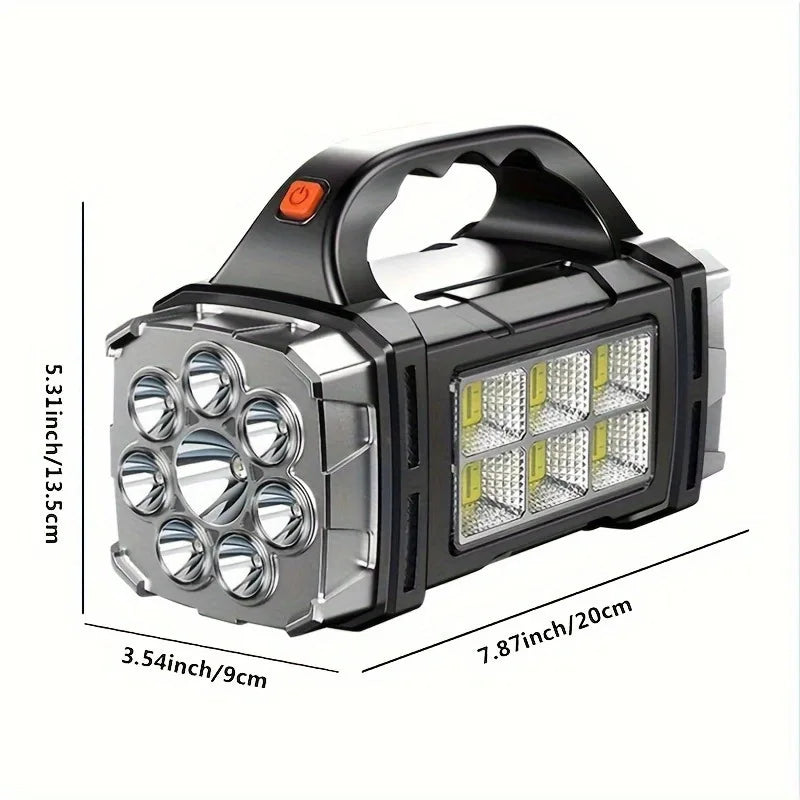 🔦 DUAL COLOR SOLAR LED LIGHT 🔋☀️ 16-LED Rechargeable Lantern w/ USB Power Bank – Dual Light Modes for Any Adventure!